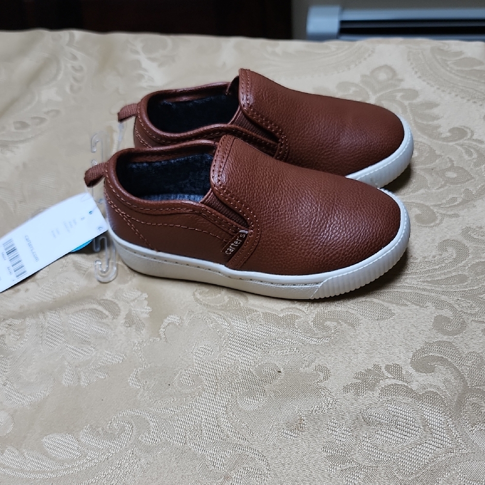 Carter's Brown and White Sneakers Minimalist Slip-On